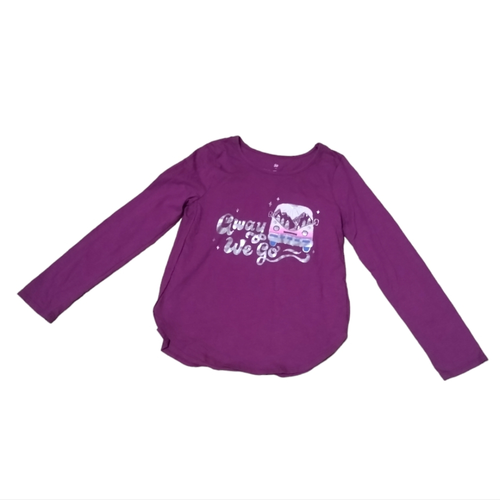 •SO Girls Purple Favorite Tee Long Sleeve shirt Away We Go Size L (10/12)